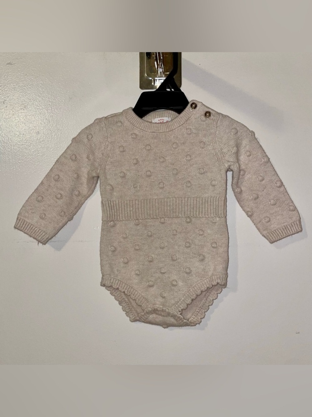 Cat & Jack Cream Knit Bubble Romper